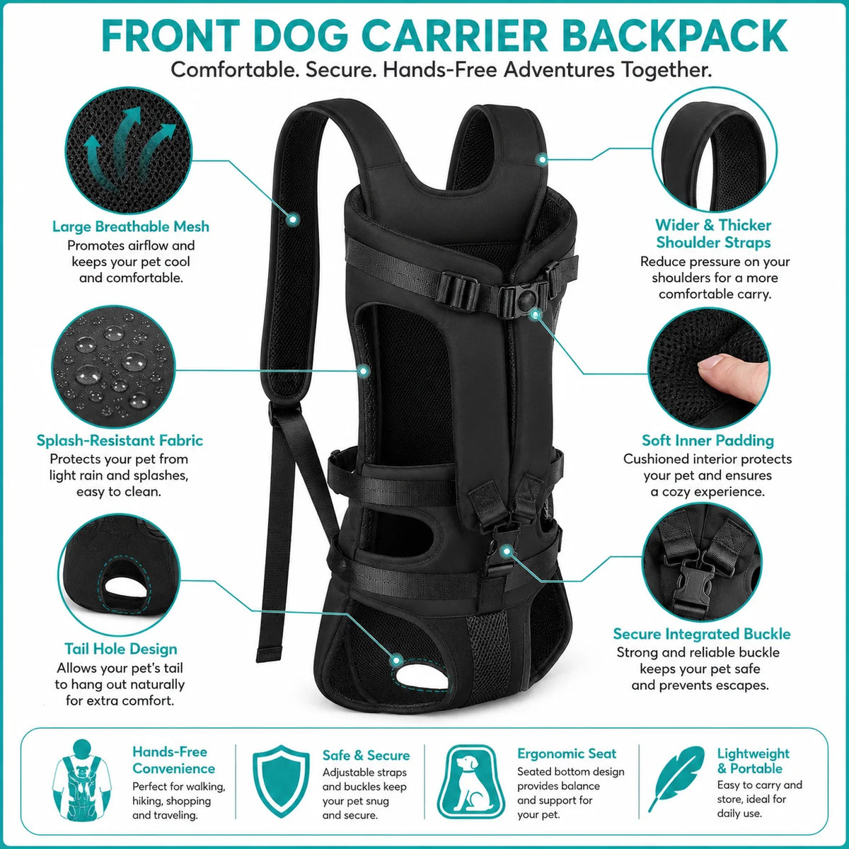Front-Carry Pet Backpack - product detail view