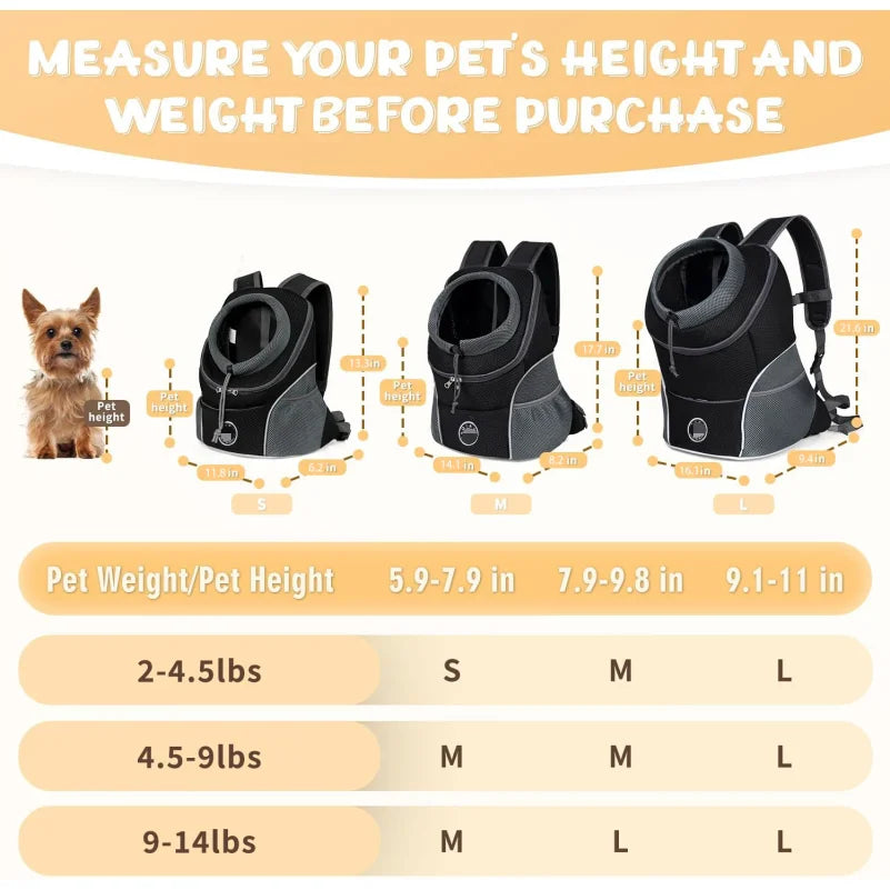 Front-Folded Travel Backpack - small dog inside travel backpack