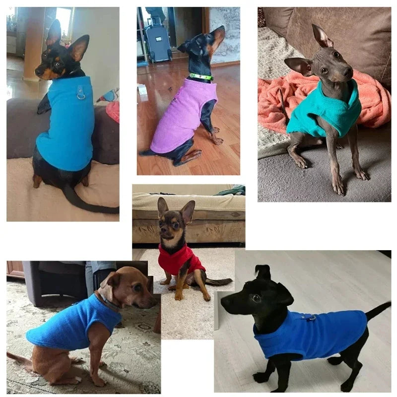Fleece Dog Vest with D-Ring - product detail view