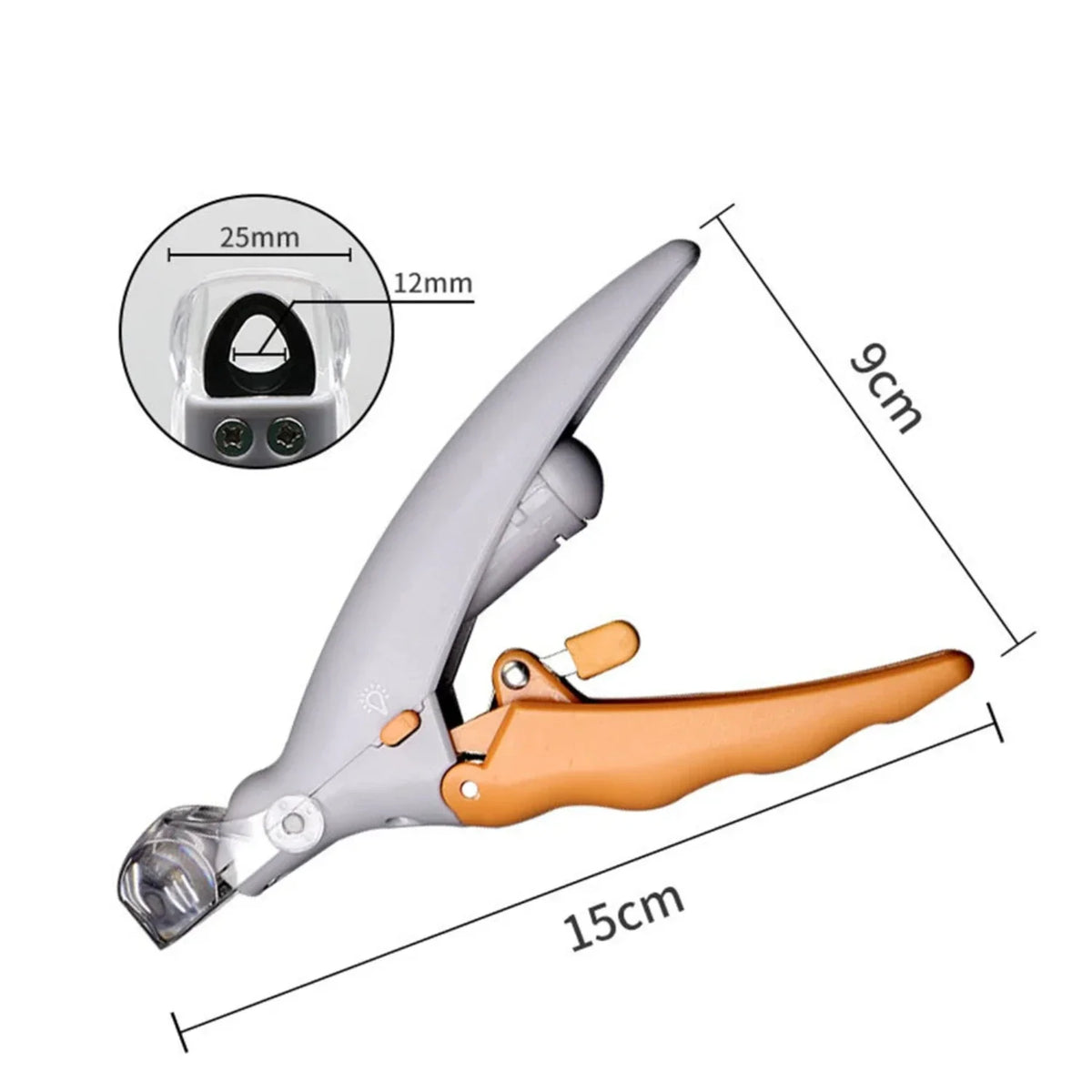 LED Light Pet Nail Clippers - close-up of built-in LED light