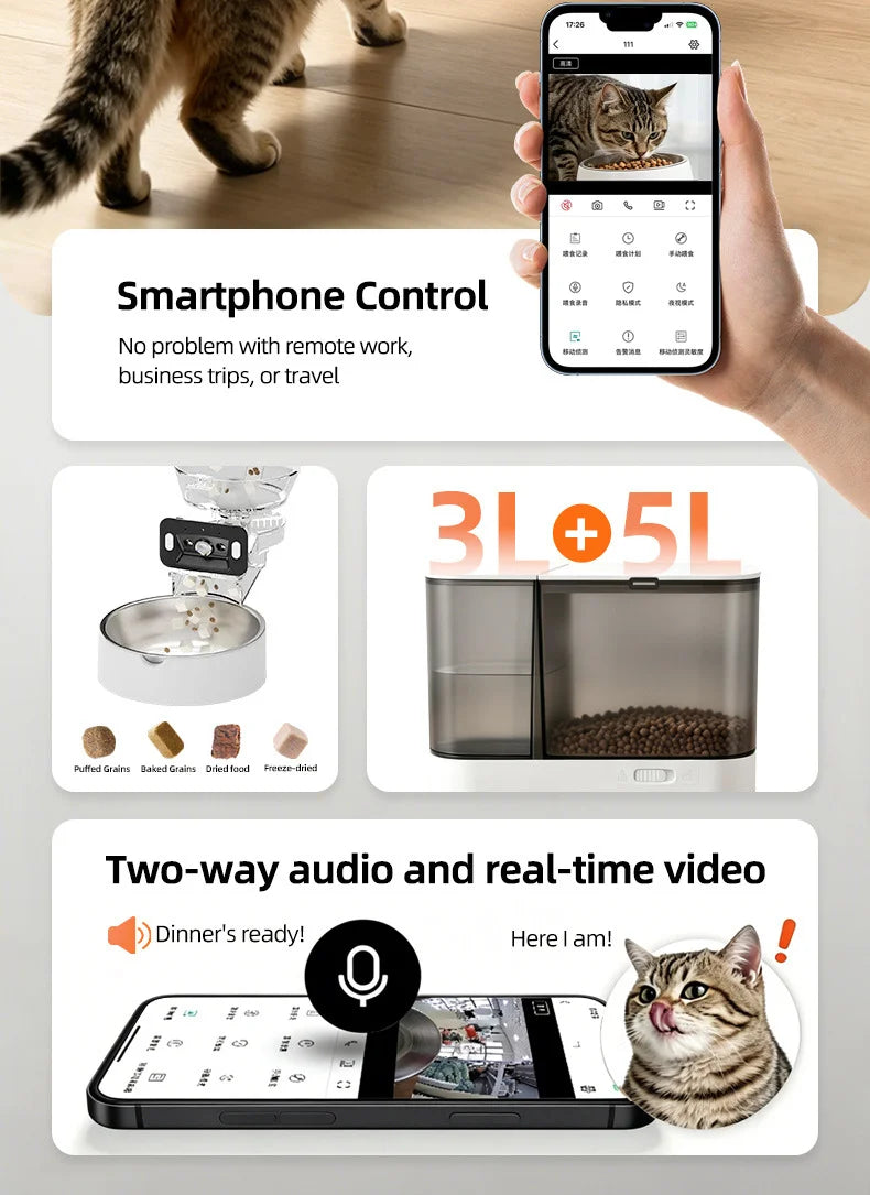 WiFi Automatic Pet Feeder with Camera - product detail view