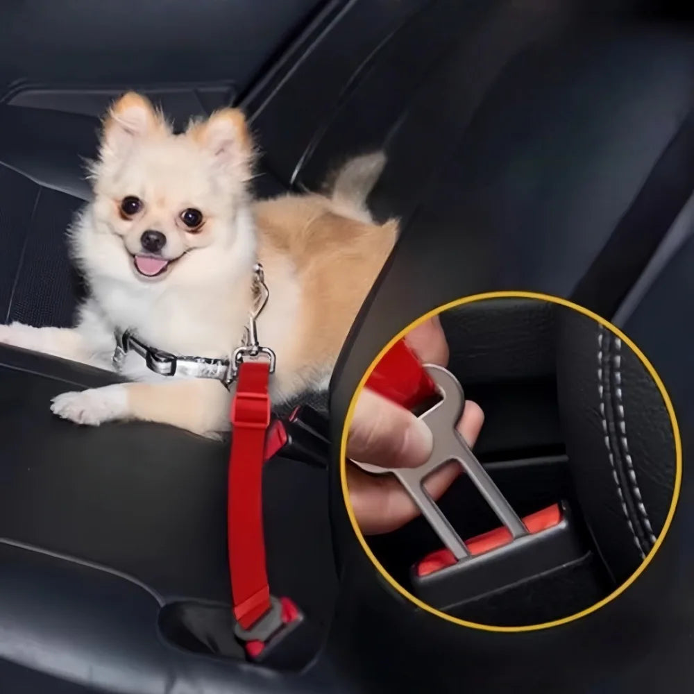 Rust-Proof Pet Seat Belt Clip - close-up of rust-proof metal clip