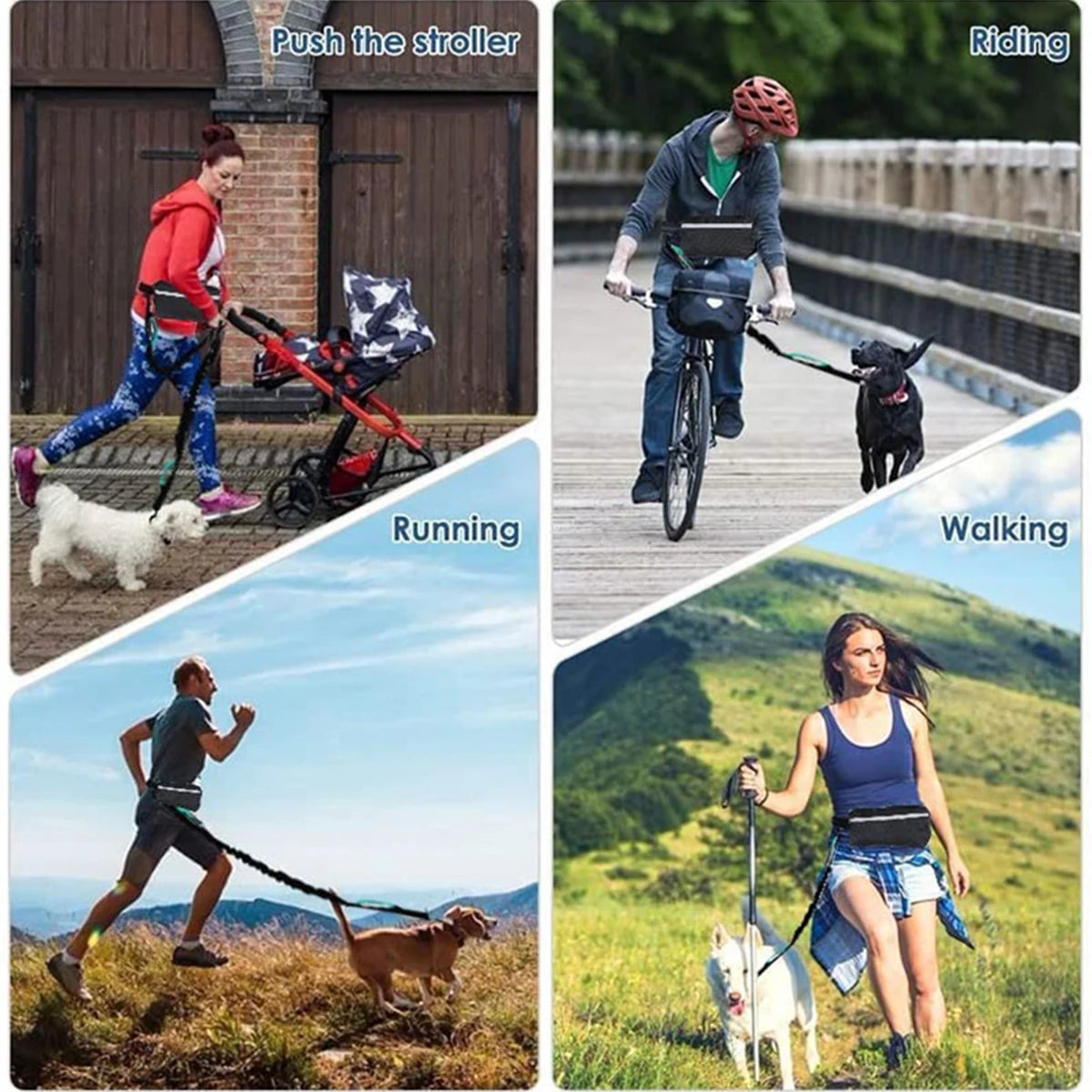 Hands-Free Running Leash with Waist Bag - product detail view