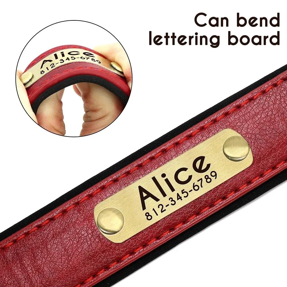 Personalized Leather ID Collar for Dogs – Free Engraving