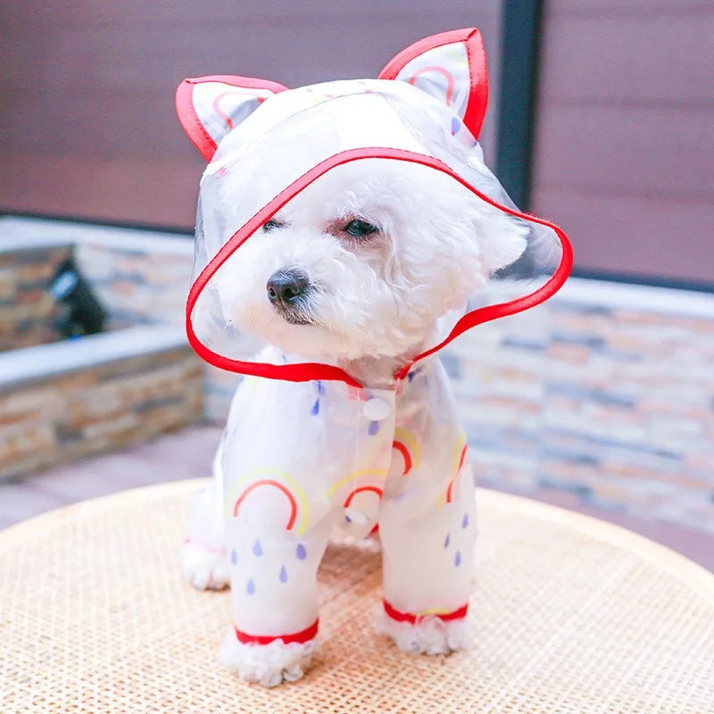 Hooded Dog Raincoat for Small Dogs - product detail view