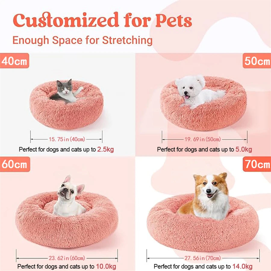 Plush Faux Fur Donut Bed - product detail view