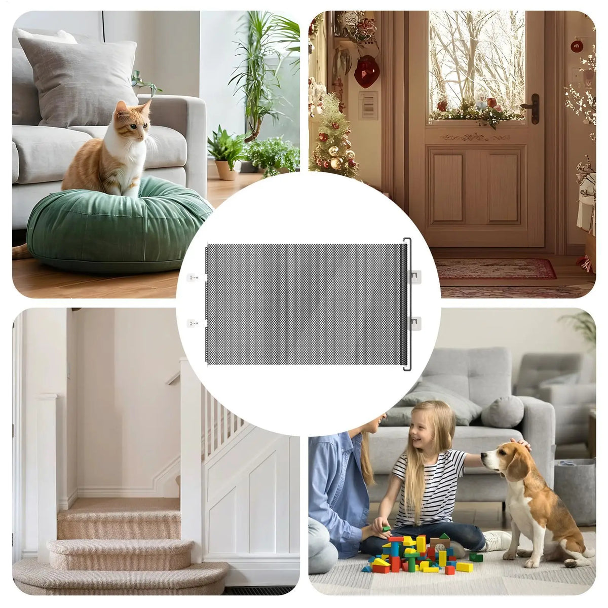Retractable No-Drill Pet Gate - product detail view