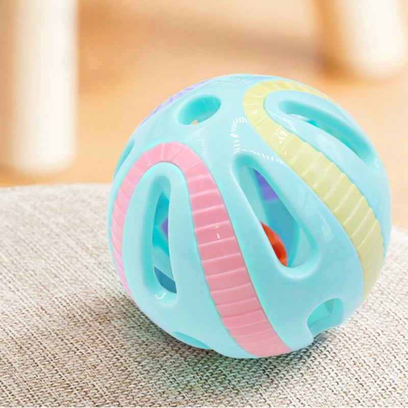 Bell Ball Cat Toy - cat chasing colorful bell ball