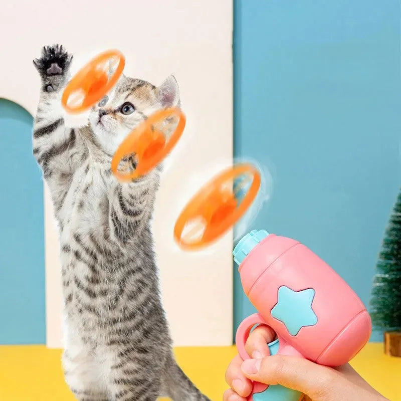 Flying Disc Launcher Cat Toy - product detail view
