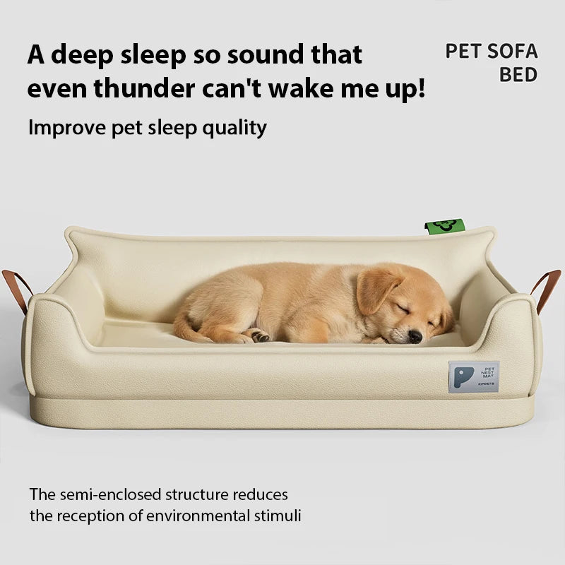 Orthopedic Leather Dog Bed Sofa - product detail view