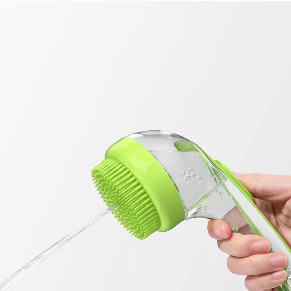 Pet Bath Massage Brush - bathing small dog with massage brush