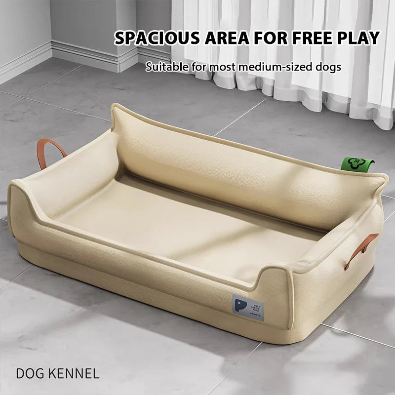 Orthopedic Leather Dog Bed Sofa - product detail view