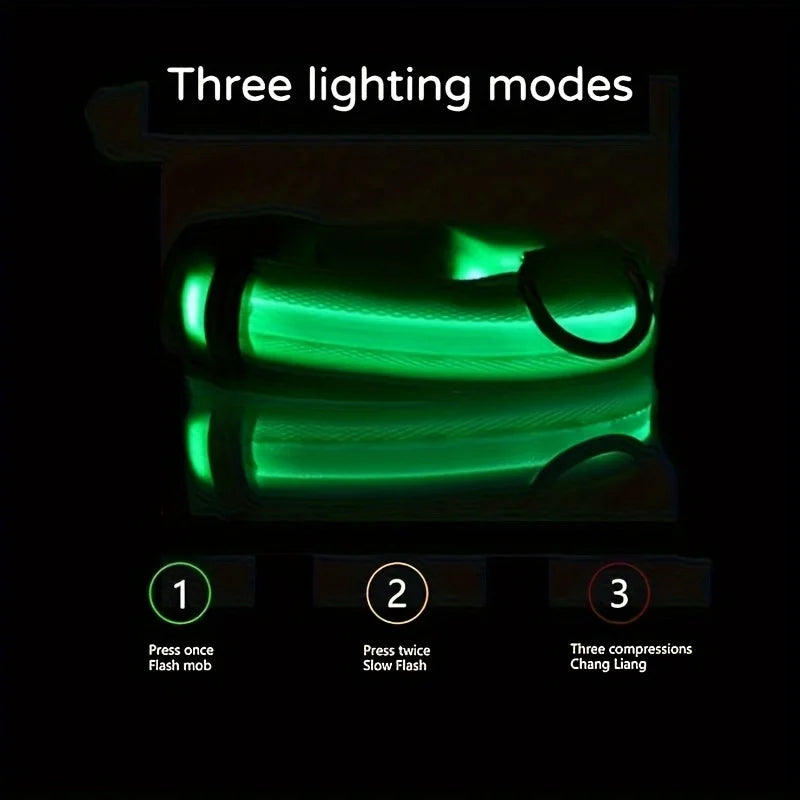 Reflective LED Dog Collar - product detail view