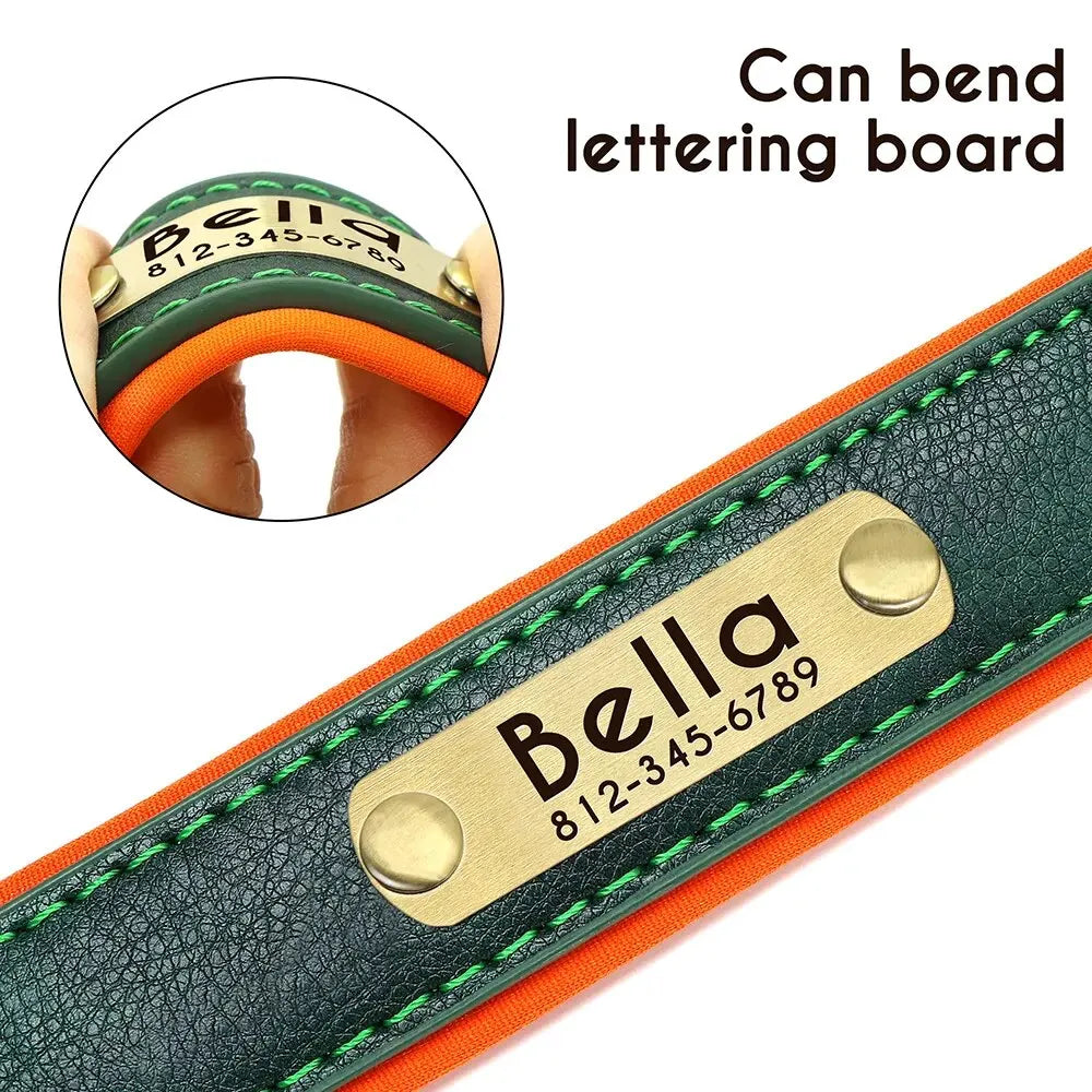 Personalized Leather ID Collar - product detail view