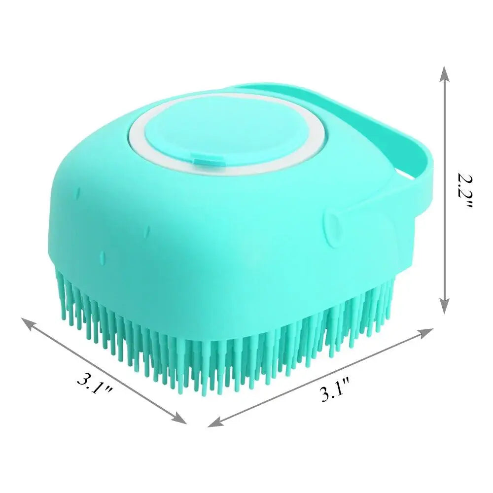 Compact Silicone Shampoo Brush for Short-Haired Pets