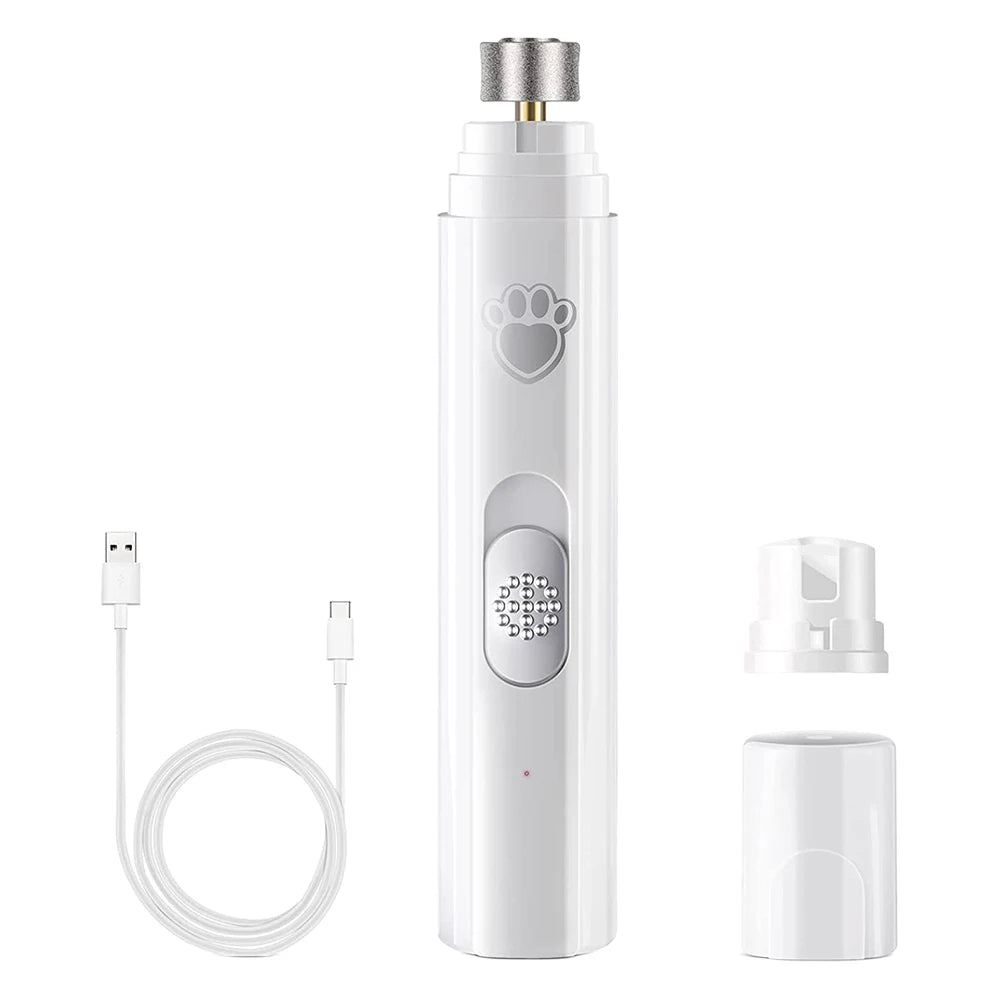 Electric Pet Nail Grinder with LED Light – USB Rechargeable