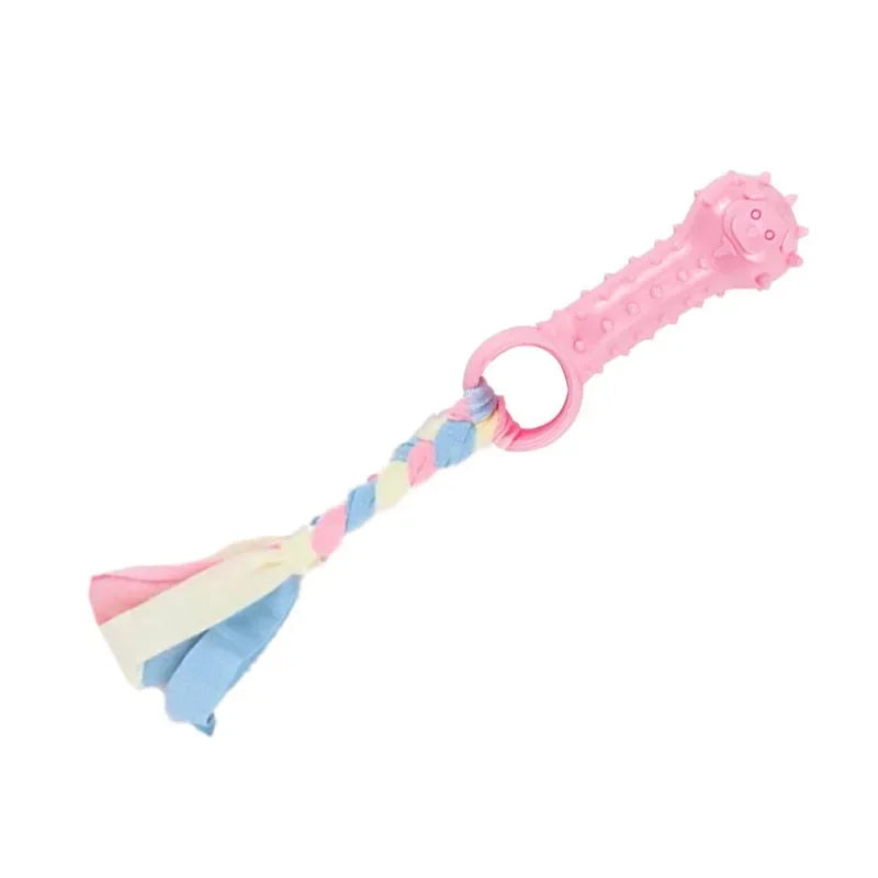 Rubber Bone & Treat Ball Chew Toy Set for Small Dogs