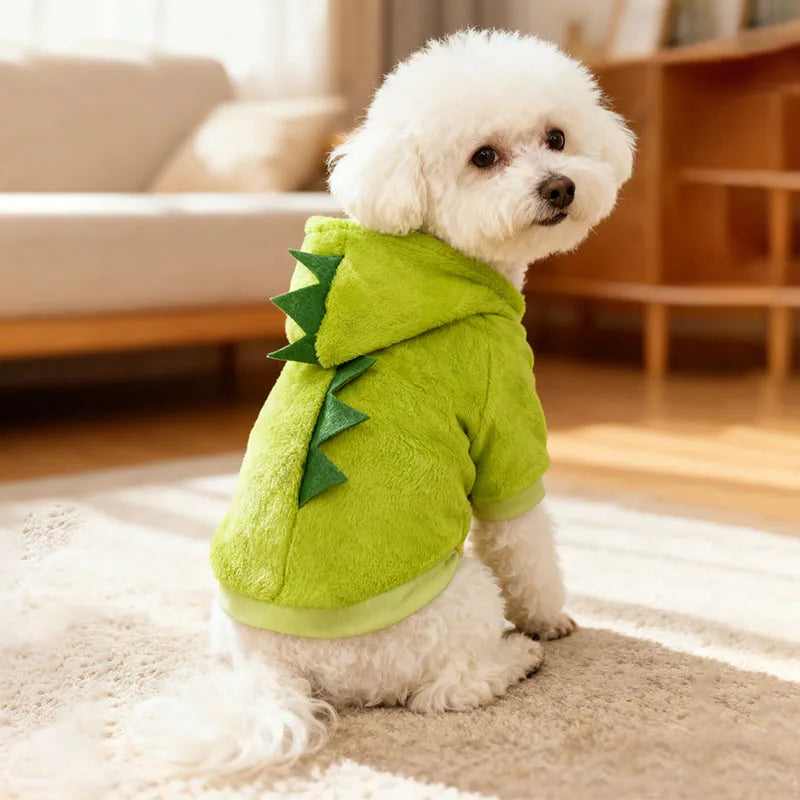 Dinosaur Costume Hoodie for Dogs - dog wearing dinosaur costume hoodie