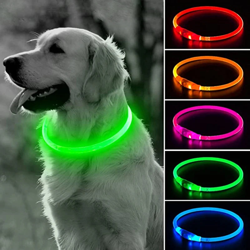 USB Rechargeable LED Glow Collar - product detail view
