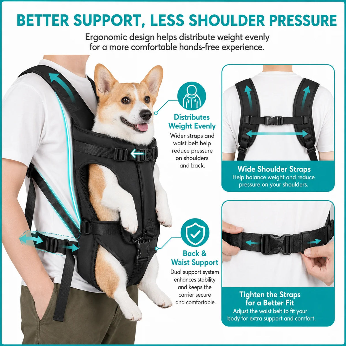 Front-Carry Pet Backpack - product detail view