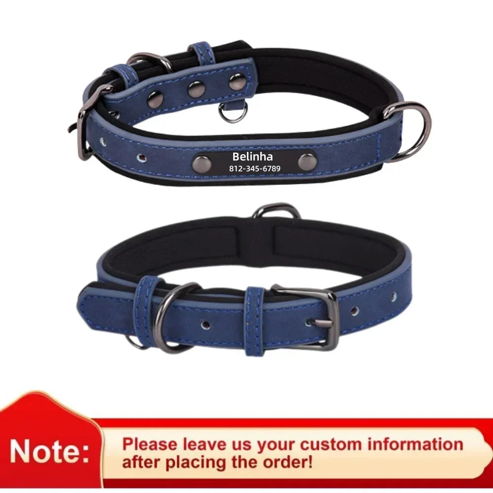 Personalized Leather ID Collar for Dogs – Free Engraving