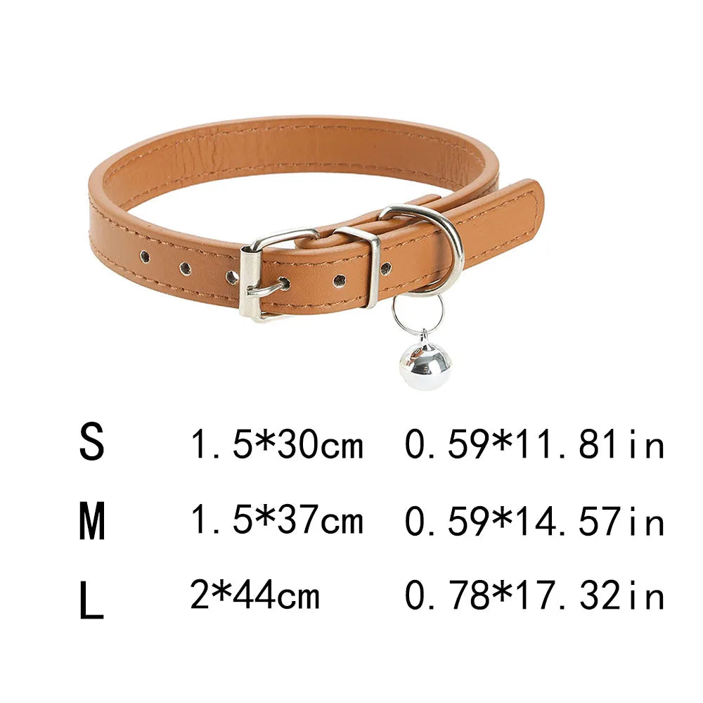 Leather Bell Collar for Dogs - close-up of jingle bell detail