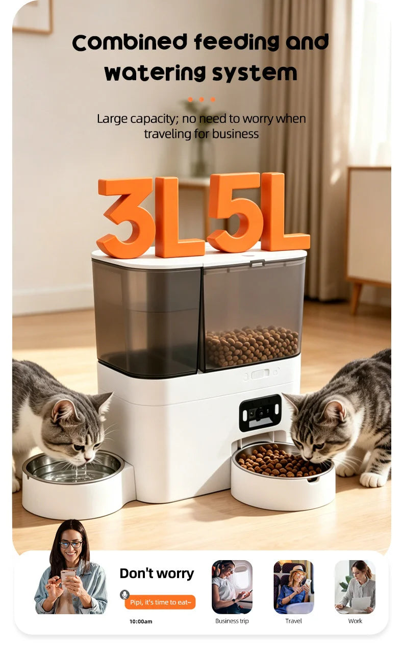 WiFi Automatic Pet Feeder with Camera – Smart Food & Water Dispenser