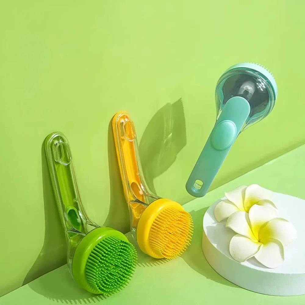 Pet Bath Massage Brush - close-up of soft silicone bristles