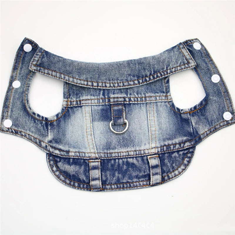 Denim Jean Jacket for Dogs – Casual Vest Coat for Small to Medium Breeds
