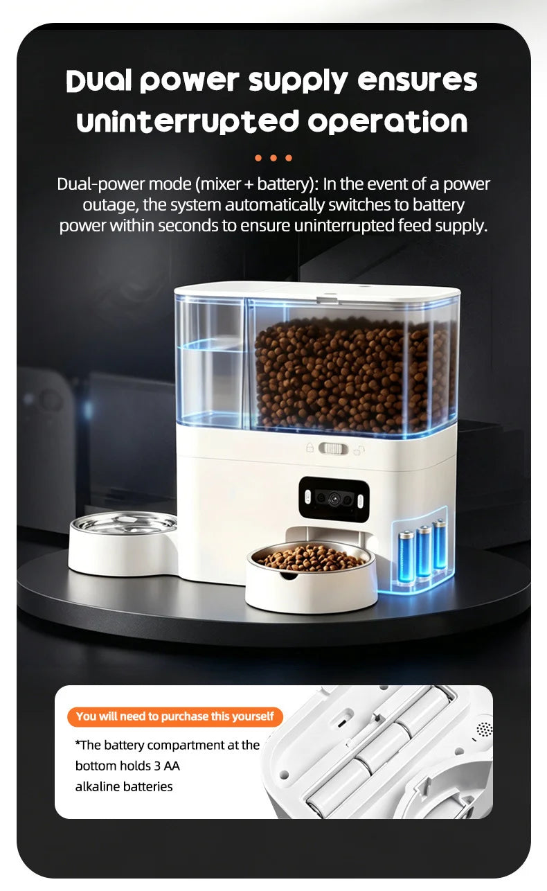 WiFi Automatic Pet Feeder with Camera – Smart Food & Water Dispenser