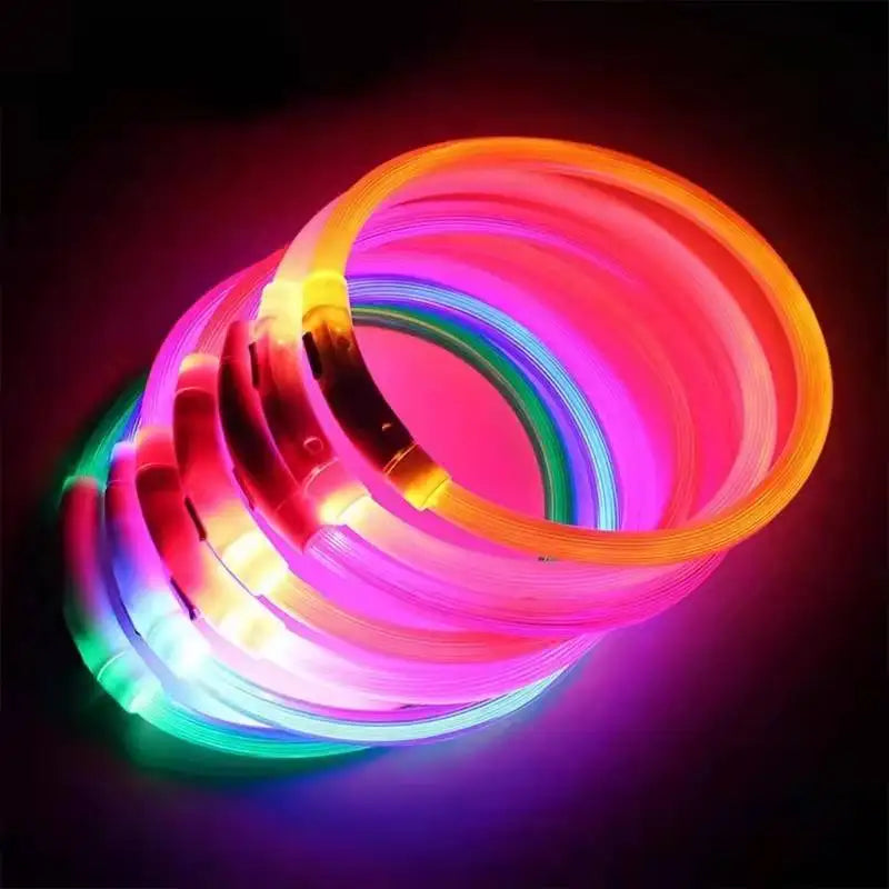 USB Rechargeable LED Glow Collar - close-up of USB charging port