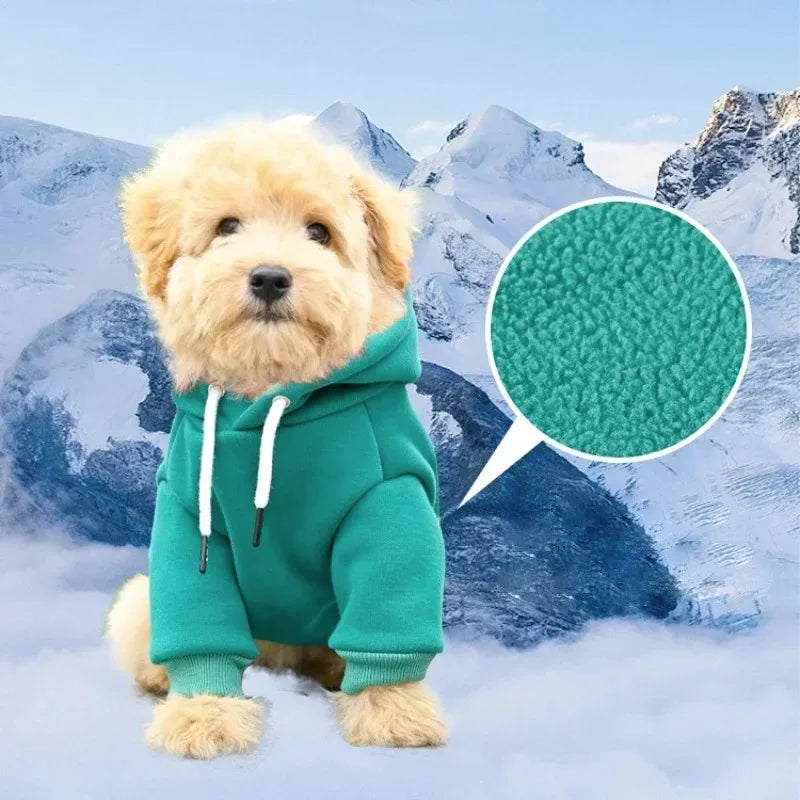 Fleece Dog Hoodie Outdoor Sweatshirt - close-up of fleece lining