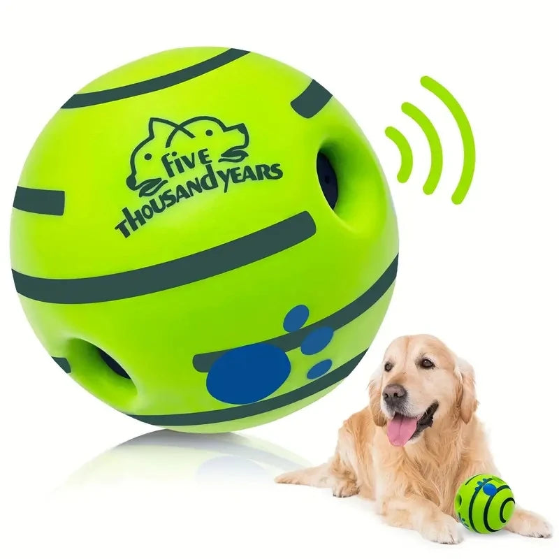 Giggle Ball Interactive Sound Toy - dog playing with giggle ball