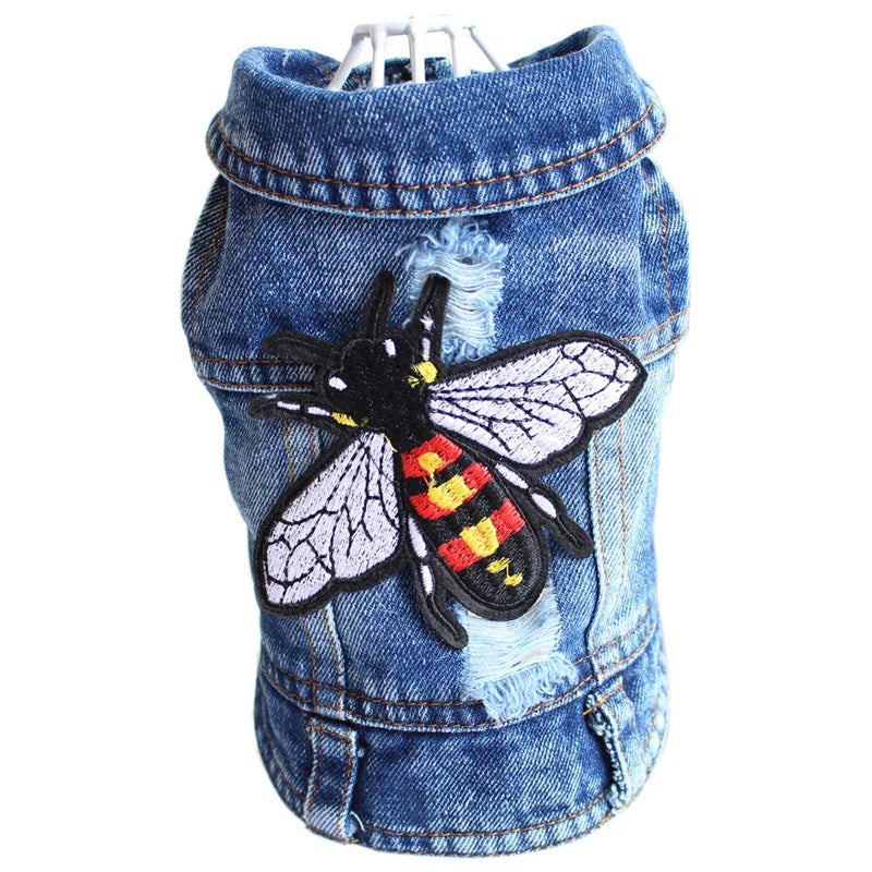 Denim Jean Jacket for Dogs – Casual Vest Coat for Small to Medium Breeds