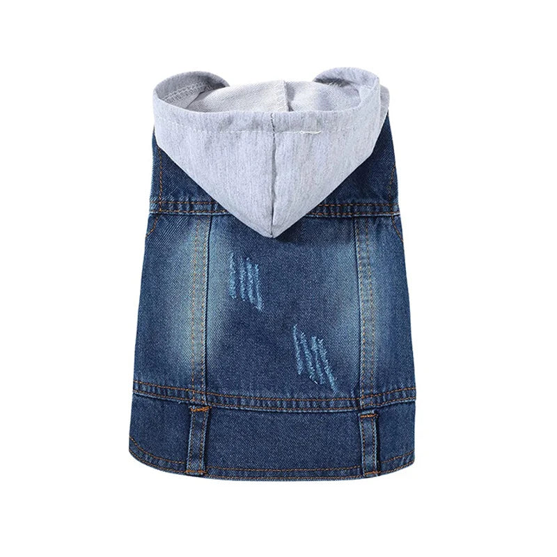 Denim Jean Jacket for Dogs – Casual Vest Coat for Small to Medium Breeds
