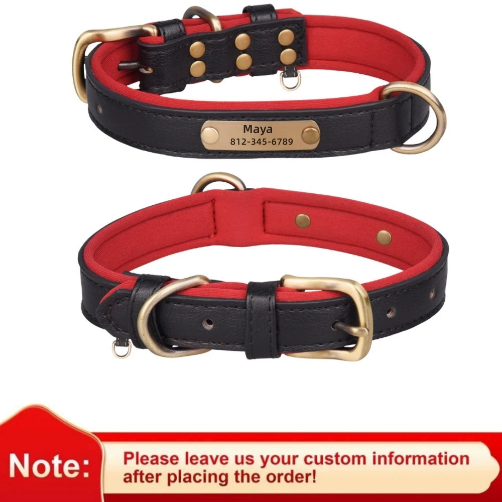 Personalized Leather ID Collar for Dogs – Free Engraving