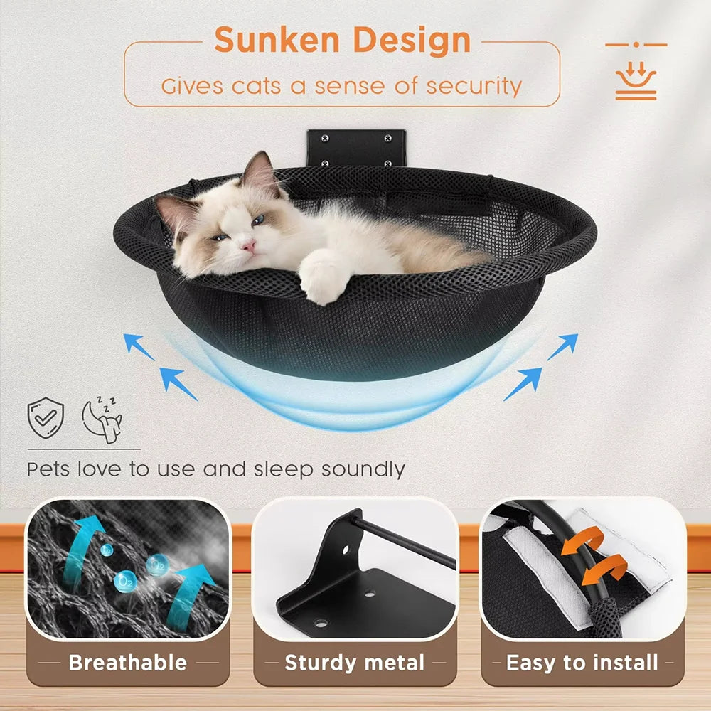 Wall-Mounted Cat Hammock - product detail view