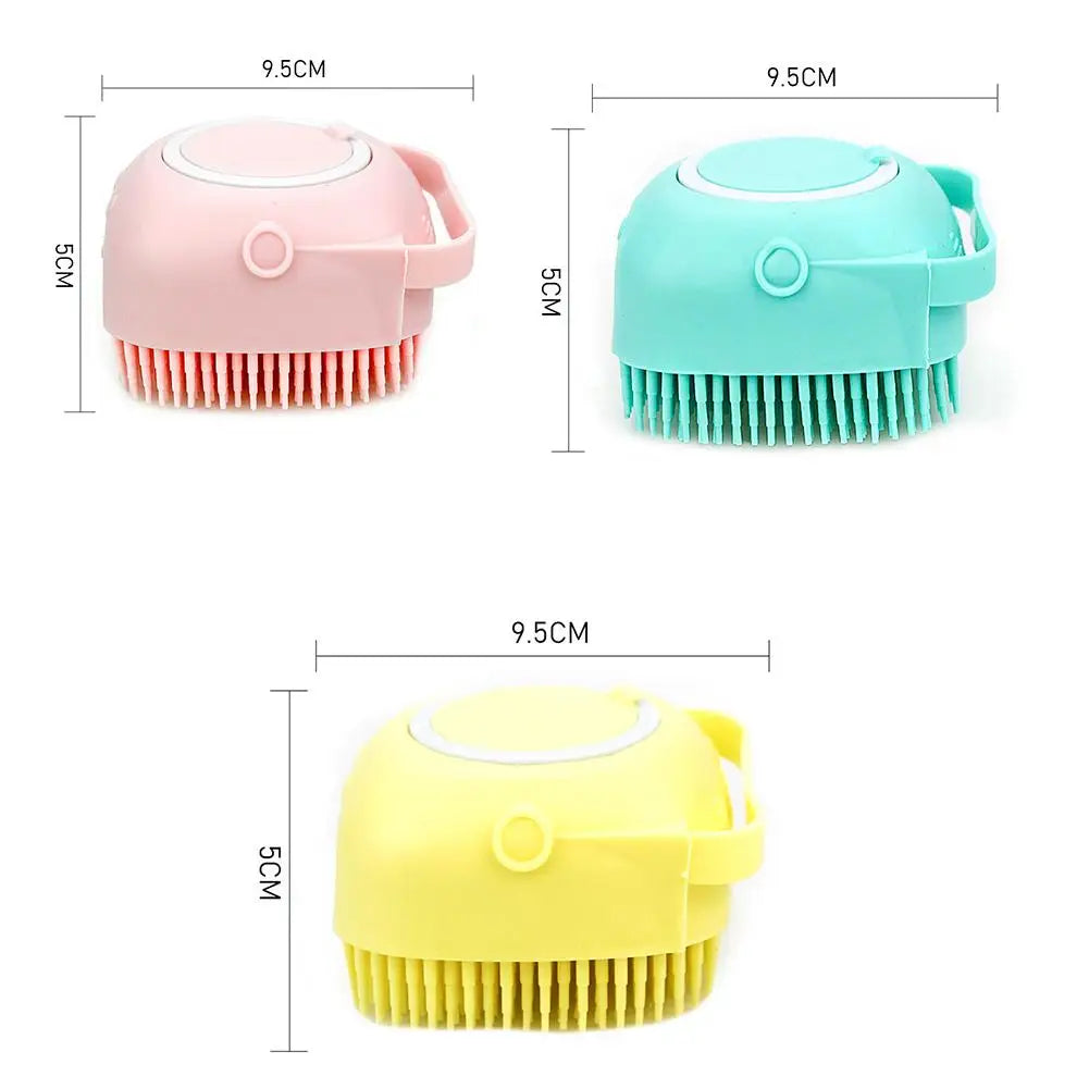 Compact Silicone Shampoo Brush for Short-Haired Pets