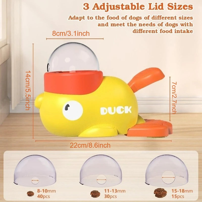 Duck Slow Feeder - dog eating from slow feed bowl