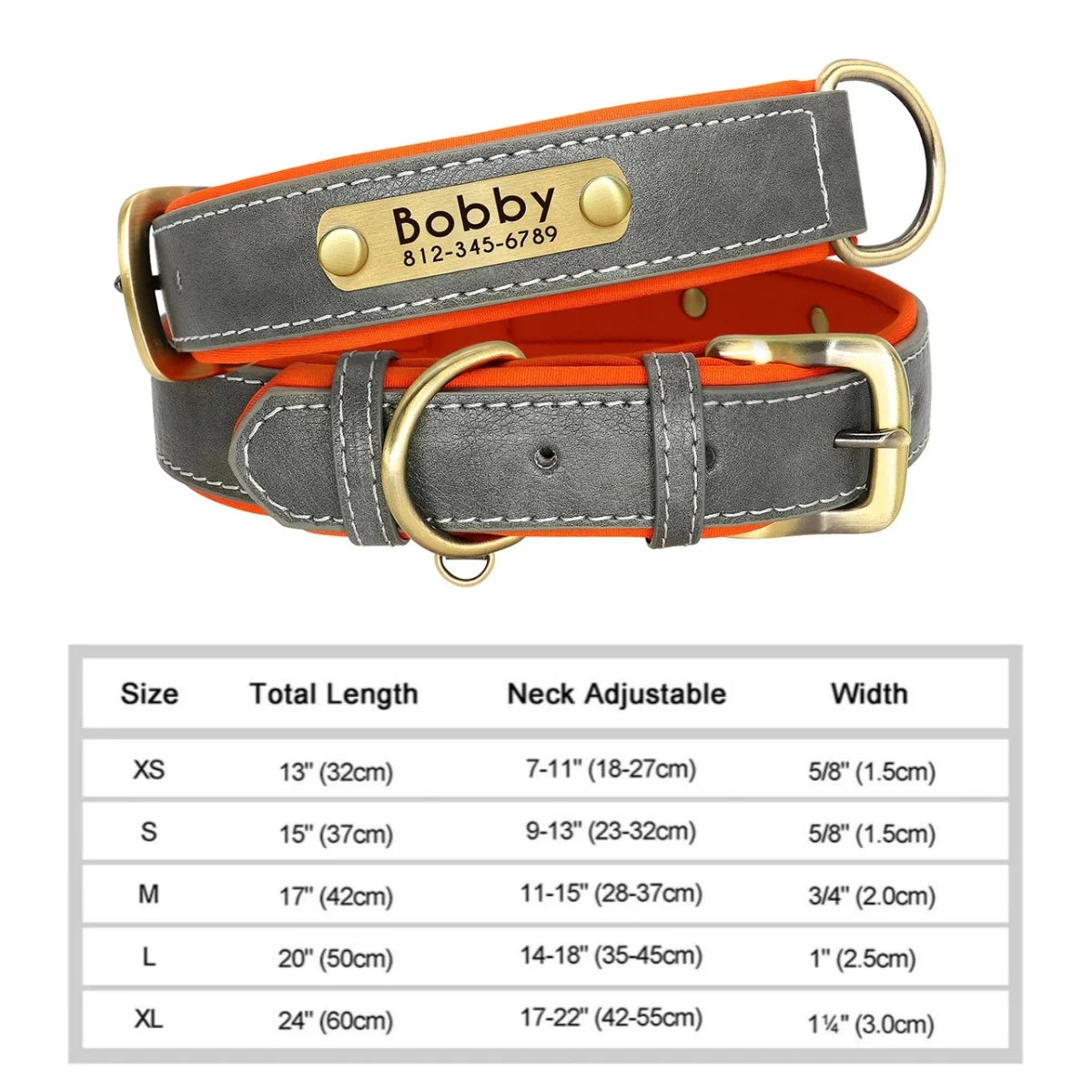 Personalized Leather ID Collar for Dogs – Free Engraving