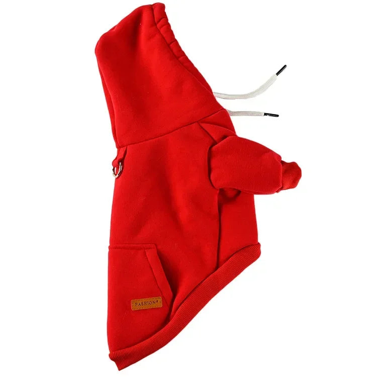 Fleece Dog Hoodie Outdoor Sweatshirt - product detail view