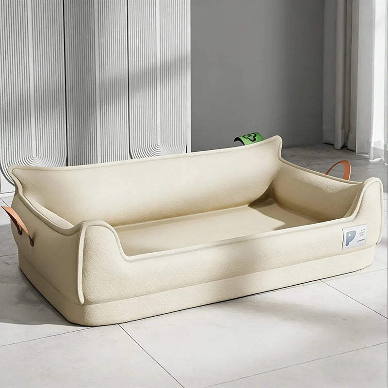 Orthopedic Leather Dog Bed Sofa - product detail view