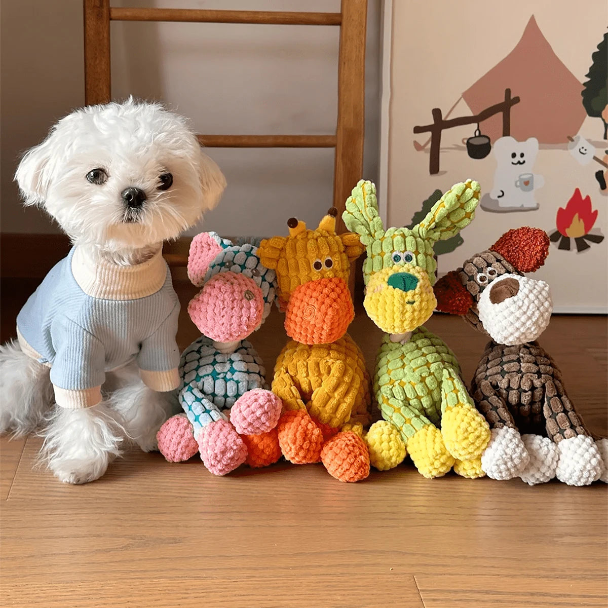 Squeaky Donkey Plush Toy for Dogs - close-up of soft plush material