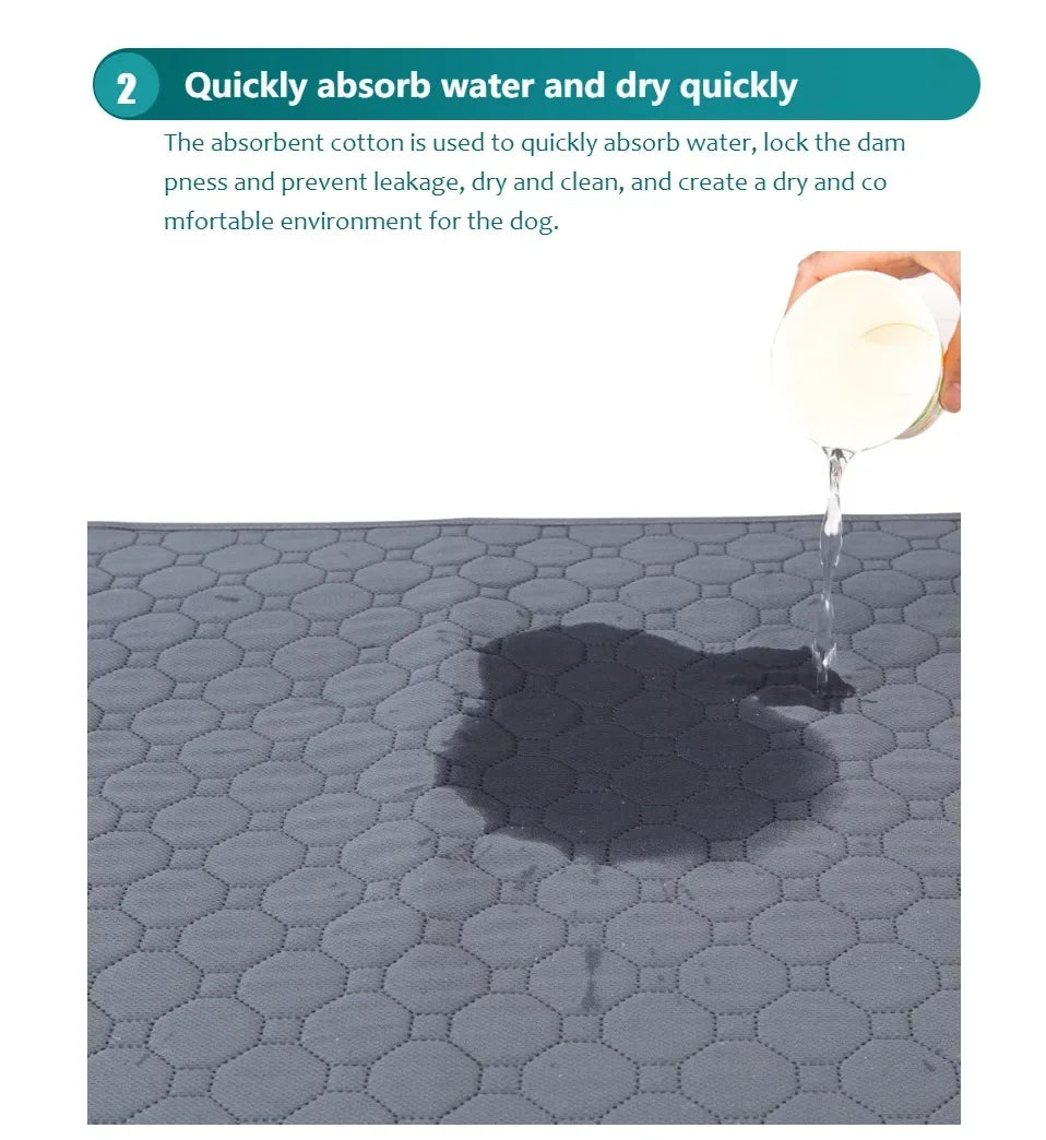 Reusable Washable Puppy Training Pad – Absorbent Pet Mat