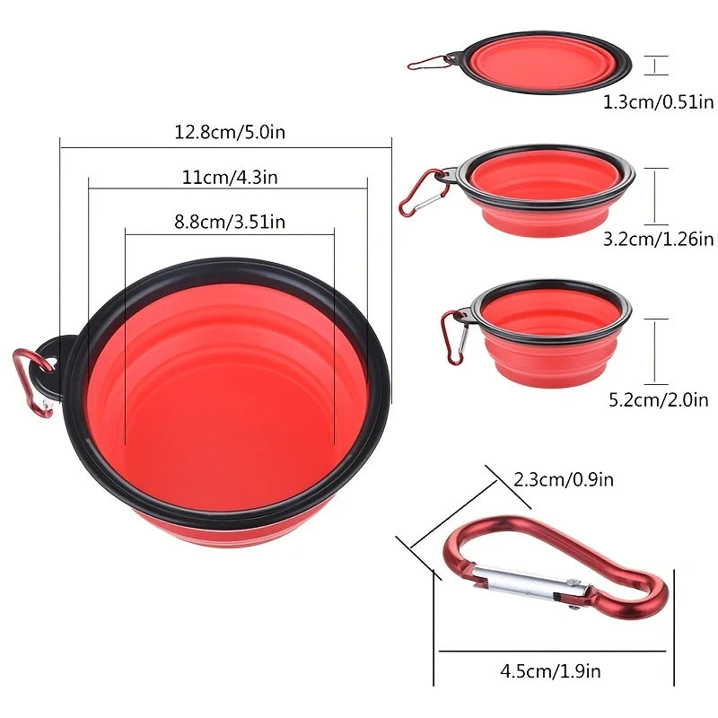 Collapsible TPR Travel Bowl for Pets - folded bowl for easy packing