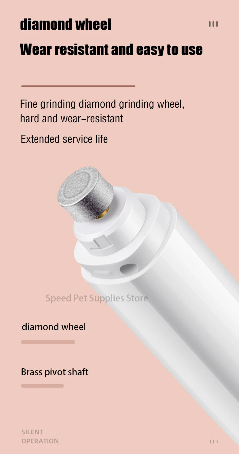 Electric Dog Nail Grinder – Painless USB Rechargeable Trimmer