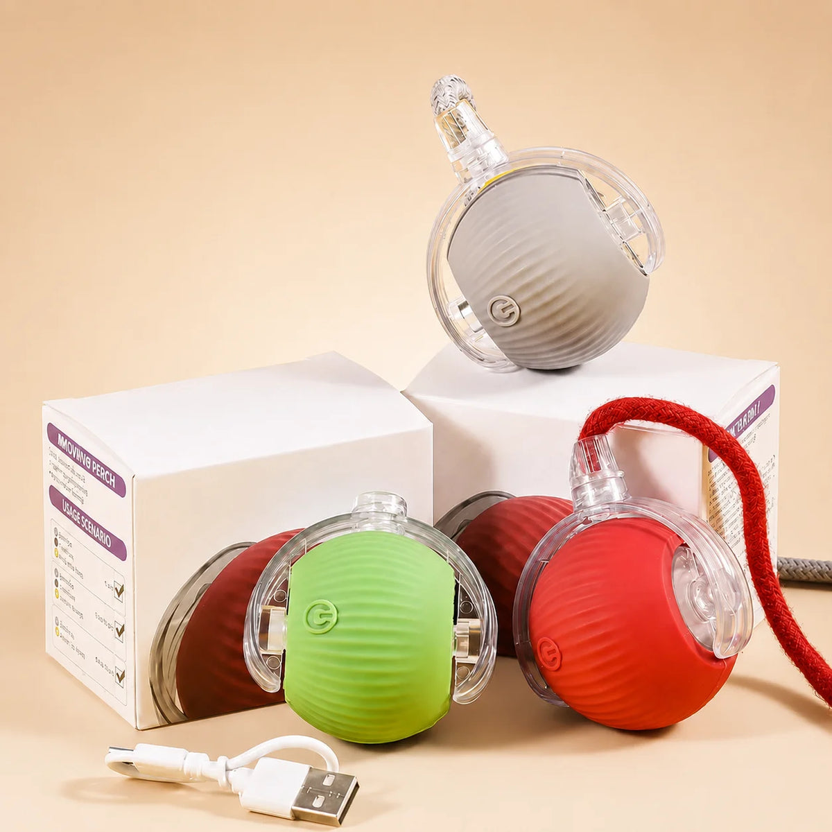 Automatic Rolling Ball Cat Toy – Rechargeable Smart Toy