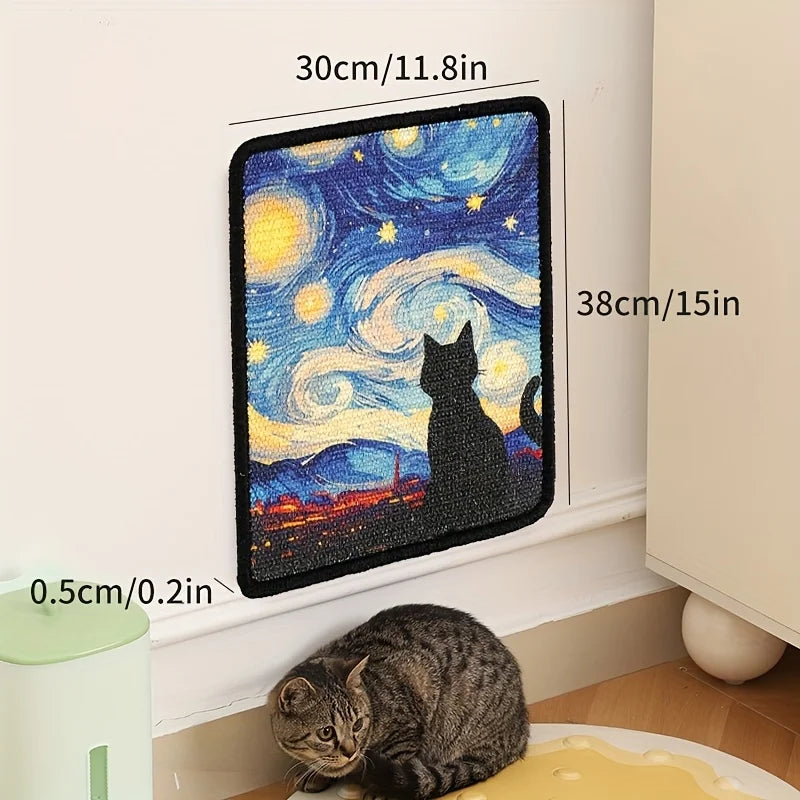Wall-Mounted Cat Scratching Mat - cat scratching space-saving wall mat