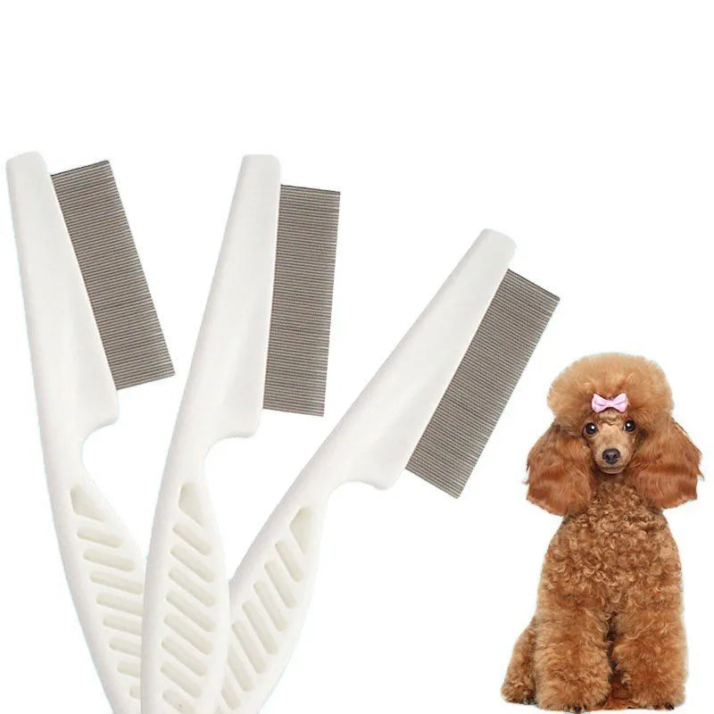 Stainless Steel Flea Comb - close-up of fine-tooth comb