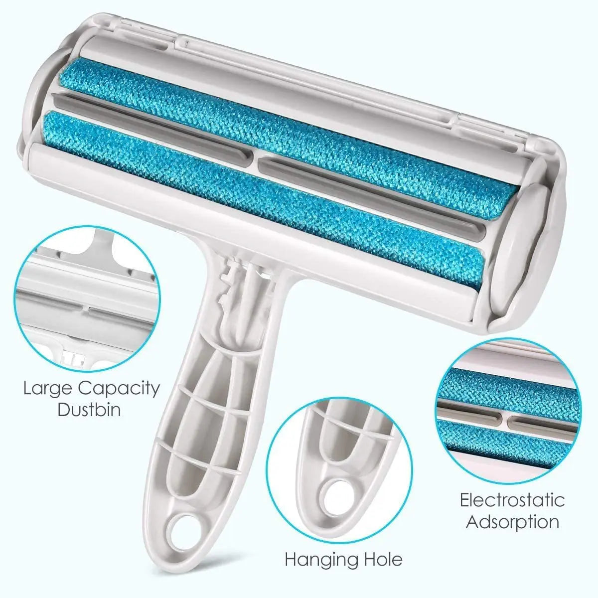 Self-Cleaning Pet Hair Remover Roller - rolling fur off furniture